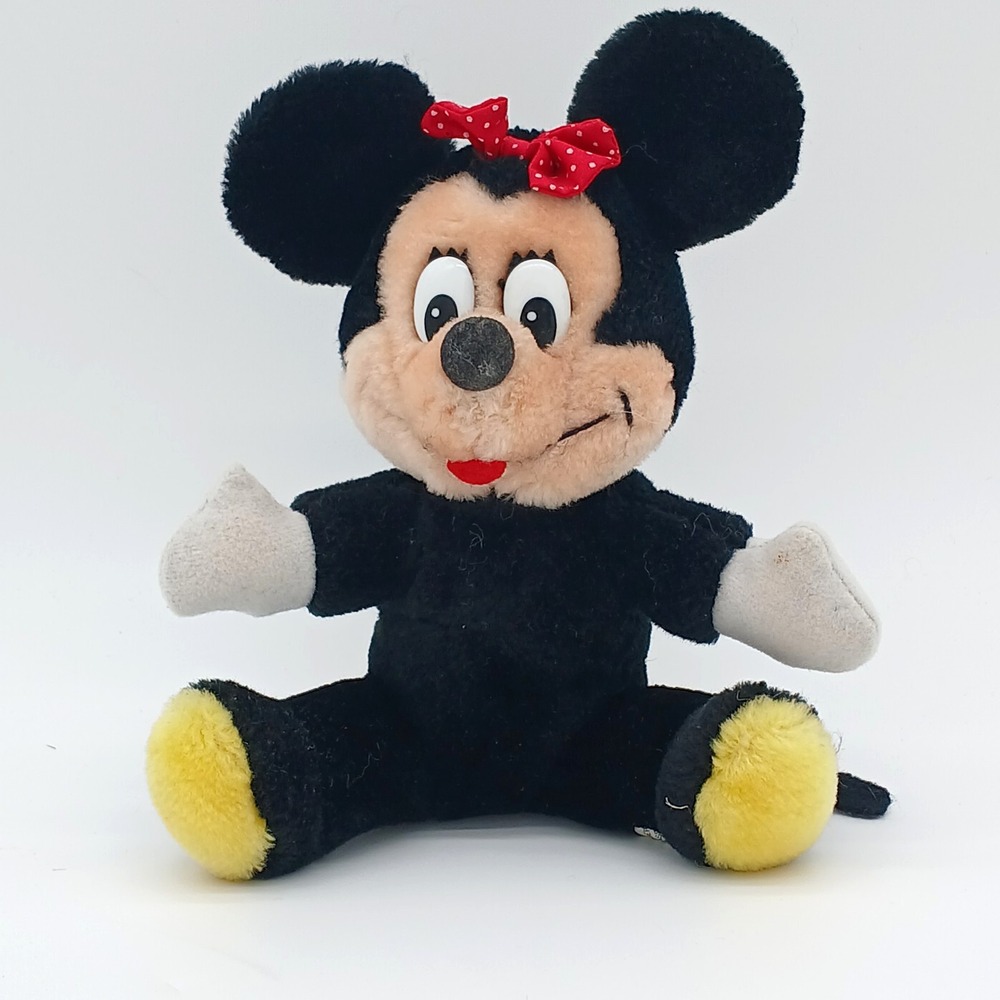 7" Vintage Minnie Mouse Plush Disneyland Walt Disney World Canasa Corp Felt tail